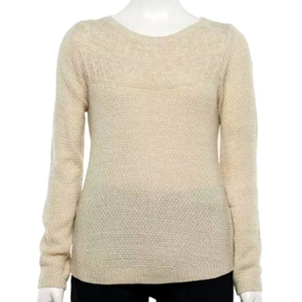 (MAKE OFFER) 🏆HP🏆 Cream Boatneck Sweater - Picture 3 of 7